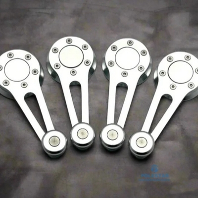 6061 T6 Peças de CNC personalizadas em máquina Rodas de suporte giratórias de alumínio Anodizantes de prata brilhante
